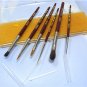 Set of 6 Evans Paint Brushes for Fine Painting Dolls: Sable, English Made