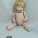 Chubby Little All Porcelain Baby/Child Doll:  7-1/2", Tiny Brown Eyes, Blonde Wig, Ready to Dress