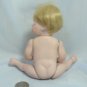 Chubby Little All Porcelain Baby/Child Doll:  7-1/2", Tiny Brown Eyes, Blonde Wig, Ready to Dress