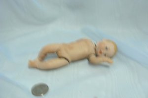 Anatomically Correct Newborn Boy:  All Porcelain, 5-1/2" Tall, Ready to Dress