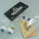 2 Prs Tallina's Acrylic Doll Eyes:  Sz 18mm, 1Set Half Round Cobalt Blue, 1 Set Full Medium Blue