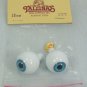 2 Prs Tallina's Acrylic Doll Eyes:  Sz 18mm, 1Set Half Round Cobalt Blue, 1 Set Full Medium Blue