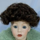All-Over Curls in a Tallina Doll Wig, Sz 7, Dark Brown, Cute!