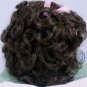 Tallina's Dark Brown Doll Wig W-63: Sz 12, Short Flippy Curls, Bangs, and Ribboned Topknot