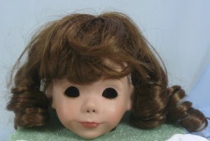 Cheri's Collection Doll Wig, Sz 8/9:  Dark Brown with Bangs and Loose Curls