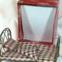 Great Antiqued Brass Bed, Plaid Bedding, Town Square Miniatures NIB Piece, NOS