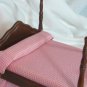 Miniature 4 Poster Bed and Night Stand Set, Tiny Pink Checked Bedding, NOS, NIB