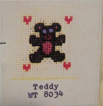 **Petit Point Miniatures Kit:  Wee Treasures from New England Pillow: Teddy Bear