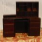 Miniature "Mahogany" Computer Desk with Burgundy Chair; NOS, NIB, by Town Square Miniatures