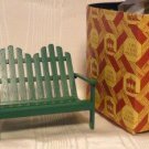 Double Lawn Chair and Matching Table in Green, Town Square Miniatures, Great Set, NIB, NOS