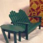 Double Lawn Chair and Matching Table in Green, Town Square Miniatures, Great Set, NIB, NOS