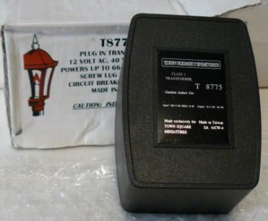 Cir-Kit Transformer T8775: Plug in Unit, 12v AC, 40w Output, Powers up to 66 Bulbs, NOS, NIB