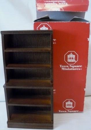 Town Square Miniatures' "Walnut Tone" Bookshelves/Store Shelves, NIB, NOS