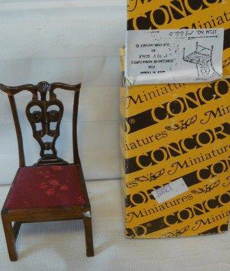 Single Side Chair, Beautiful Back, Concord Miniatures, NOS, NIB