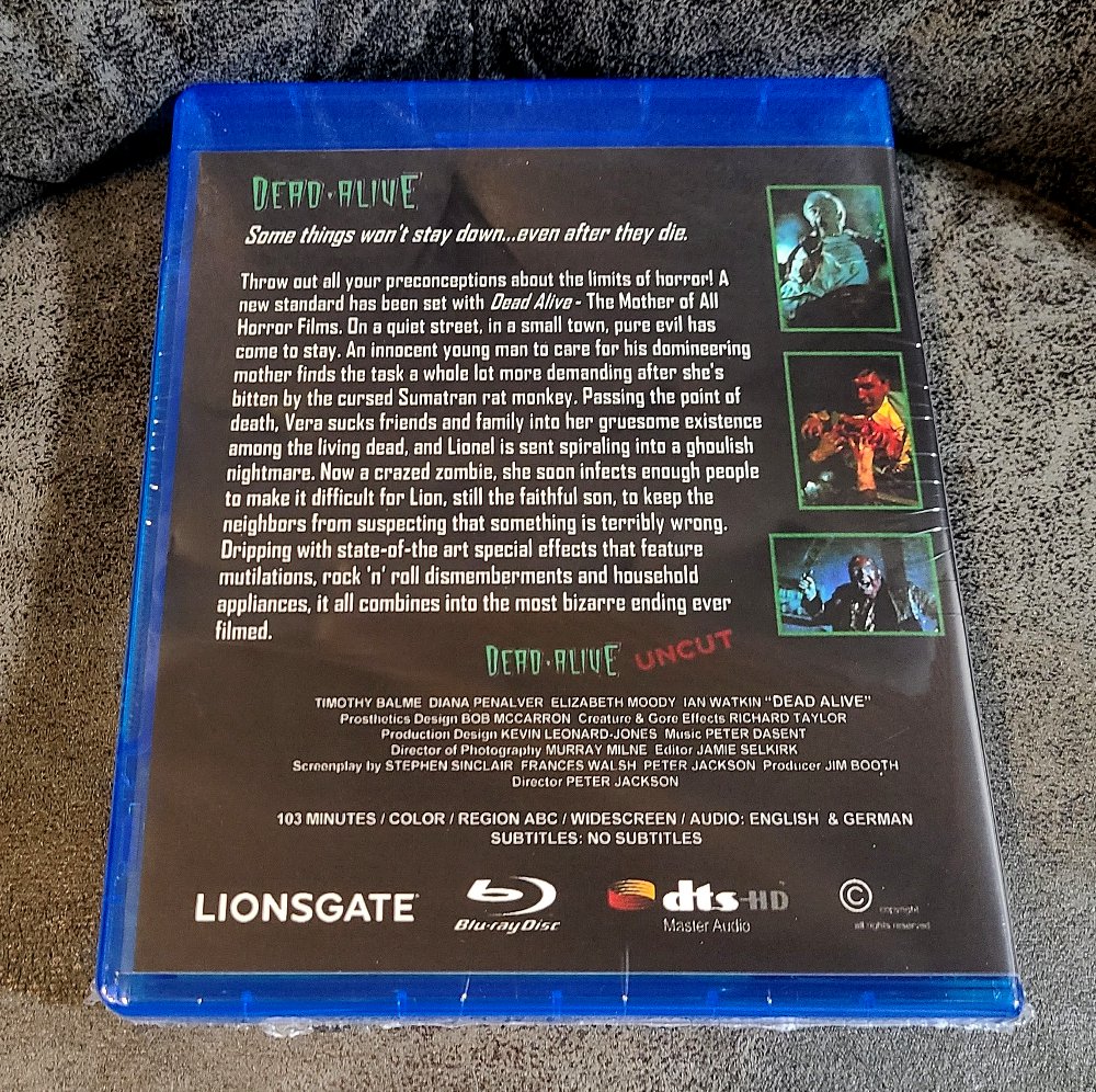 Dead Alive Bluray 1998 Braindead Uncut Movie [Blu-Ray]