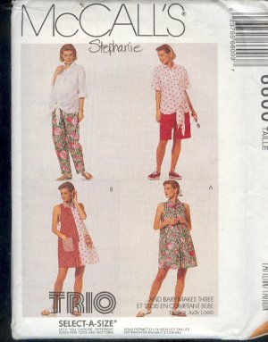 McCall's Sewing Pattern 6600 Maternity Rompers, Shirt, Pants and Shorts, Size 10 12 14