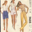 McCall's Sewing Pattern 7485 Pants and Shorts Size 6