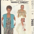 McCall's  Sewing Pattern 7495 Pretty Summer Cover Ups Size 14 - 16