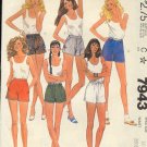 McCall's Sewing Pattern 7943 Shorts, Six Variations, Size 12
