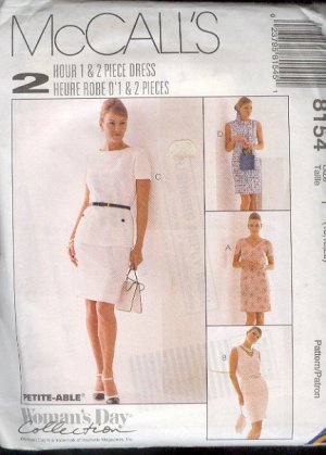 McCall's Sewing Pattern 8154 Dress with variations, Size 16 18 20