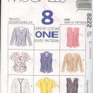 McCall's Sewing Pattern 8222 Wesket Top in eight versions, Size 10 12 14