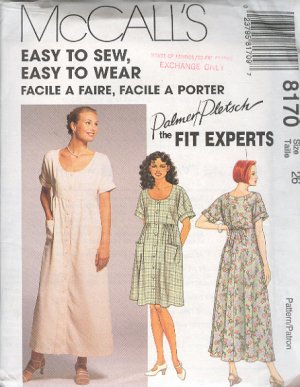 McCall's Sewing Pattern 8170 by Palmer Pletsch, Dress in two Lengths, Size 26