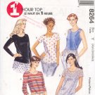 McCall's Sewing Pattern 8264 Top with five variations, quick sew, Size 4 thru 14