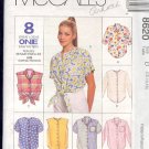 McCalls Sewing Patterns 8620 Blouse, eight variations, Size 12 14 16