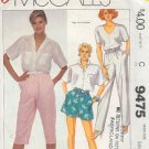 McCall's Sewing Pattern 9475 Pants, Shorts and Kneepants, Size 18 20