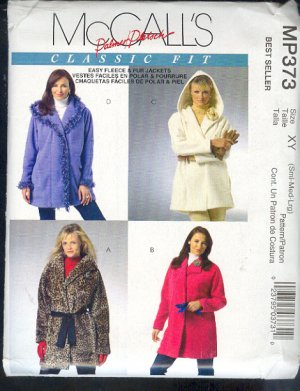 McCall's Sewing Pattern MP373  Easy fleece or faux fur jackets, size 8-18