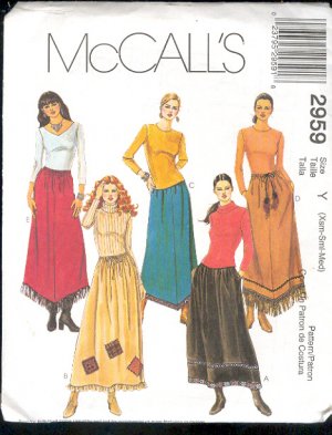 McCall's Sewing  Pattern 2959 Skirt with four variations, Size 4 - 14