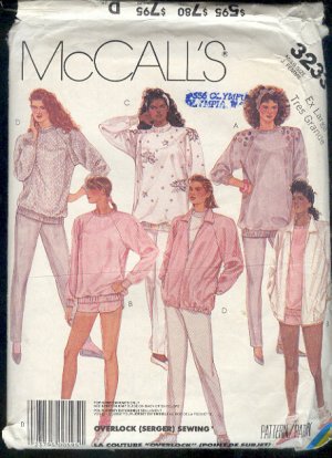 McCall's Sewing Pattern 3233 Pants, Shorts, Unlined Jacket, Top for stretch knits  Size 18 20