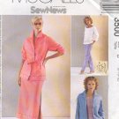McCall's Sewing Pattern 3500 Jacket, Top, Pullon pants and skirt, Size 8 10 12