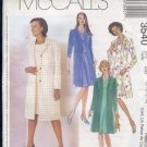 McCall's Sewing Pattern 3540 Petite Dress with lined or unlined coat, Size 8-14