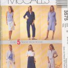 McCall's Sewing Pattern 3575 Petite dress, shirt, top, pants, skirt and tie belt.  Size 8 10 12