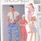 McCall's Sewing Pattern 3608 Shorts, Pants, Mid driff top, Size 12 - 18