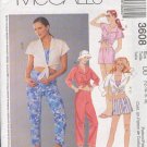 McCall's Sewing Pattern 3608 Pant, Short and Midriff top, Size 12 - 18