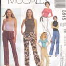 McCall's Sewing Pattern 3615 Pants and tie belt, size 12 - 18