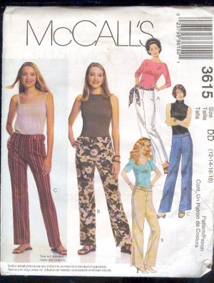 McCall's Sewing Pattern 3615 Pants and tie belt, size 12 - 18