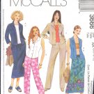 McCall's Sewing Pattern 3666 Shirt, Capri, Skirt and Pants, Size 14 - 20