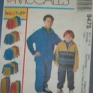 McCall's Sewing Pattern 9475 Boys Polar Fleece tops and pants, Size 14 16