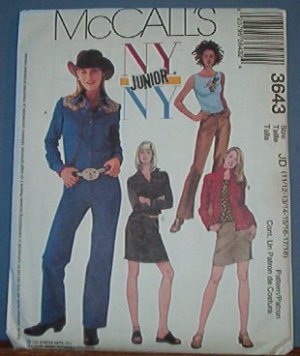 McCall's Sewing Pattern 3642 Girl's Pant, Top, Shirt and Skirt, Size 11 - 18