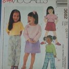 McCall's Sewing Pattern, Pant, Tops and skirt for children, Size 3 4 5