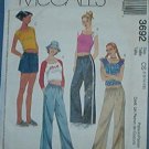 McCall's Sewing Pattern 3692 Crop top and drawstring pant and shorts, Size 12 14 16