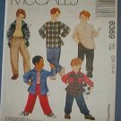 McCall's Sewing  Pattern 8369 Boy's T Shirt, Shirt, Pull On Pants, Size 7 8 10