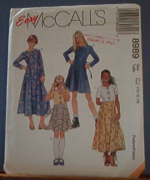 McCall's Sewing Pattern, Nifty Girl's Dress, Size 10 12 14