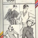 Stretch & Sew Sewing Pattern 638 Pullover tops with neckline variations, Size bust 28 - 44