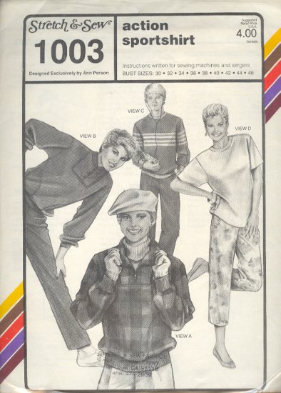Stretch & Sew Sewing Chest 1003, Action Sports Shirts and T Shirt, Bust size 30 - 46