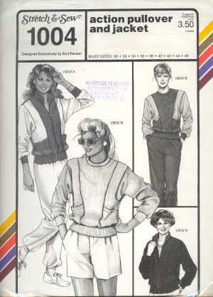 Stretch & Sew Sewing Pattern 1004 Action Pullover and Jacket, Bust size 30 - 46