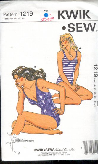 Kwik Sew Sewing Pattern 1219 Swim Suit, Sizes 14 - 20
